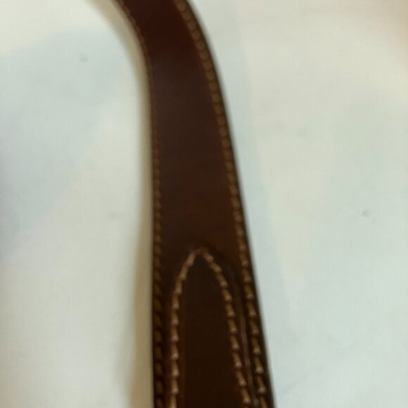 Duluth Belt Dark Brown Leather Brass Buckle Cowboy Stitched 90013 Size 40. - Picture 6 of 14